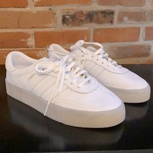 Brand new Sambarose white Adidas sneaker, size 8.5
